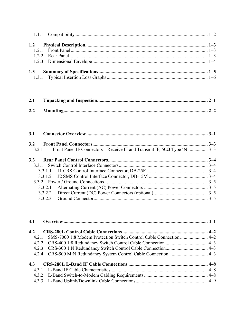 Comtech EF Data CRS-280L User Manual | Page 8 / 64
