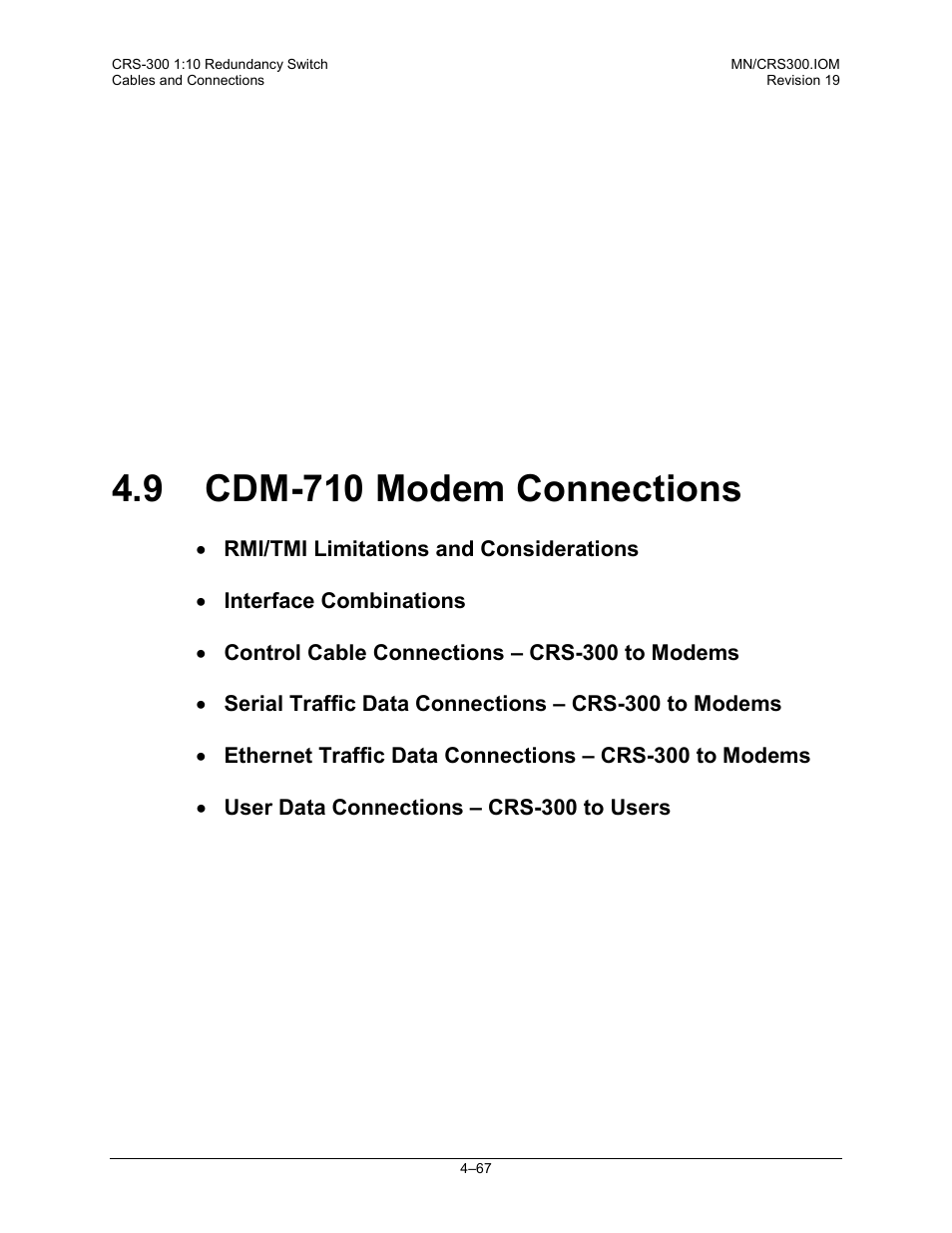 9 cdm-710 modem connections | Comtech EF Data CRS-300 User Manual | Page 141 / 300