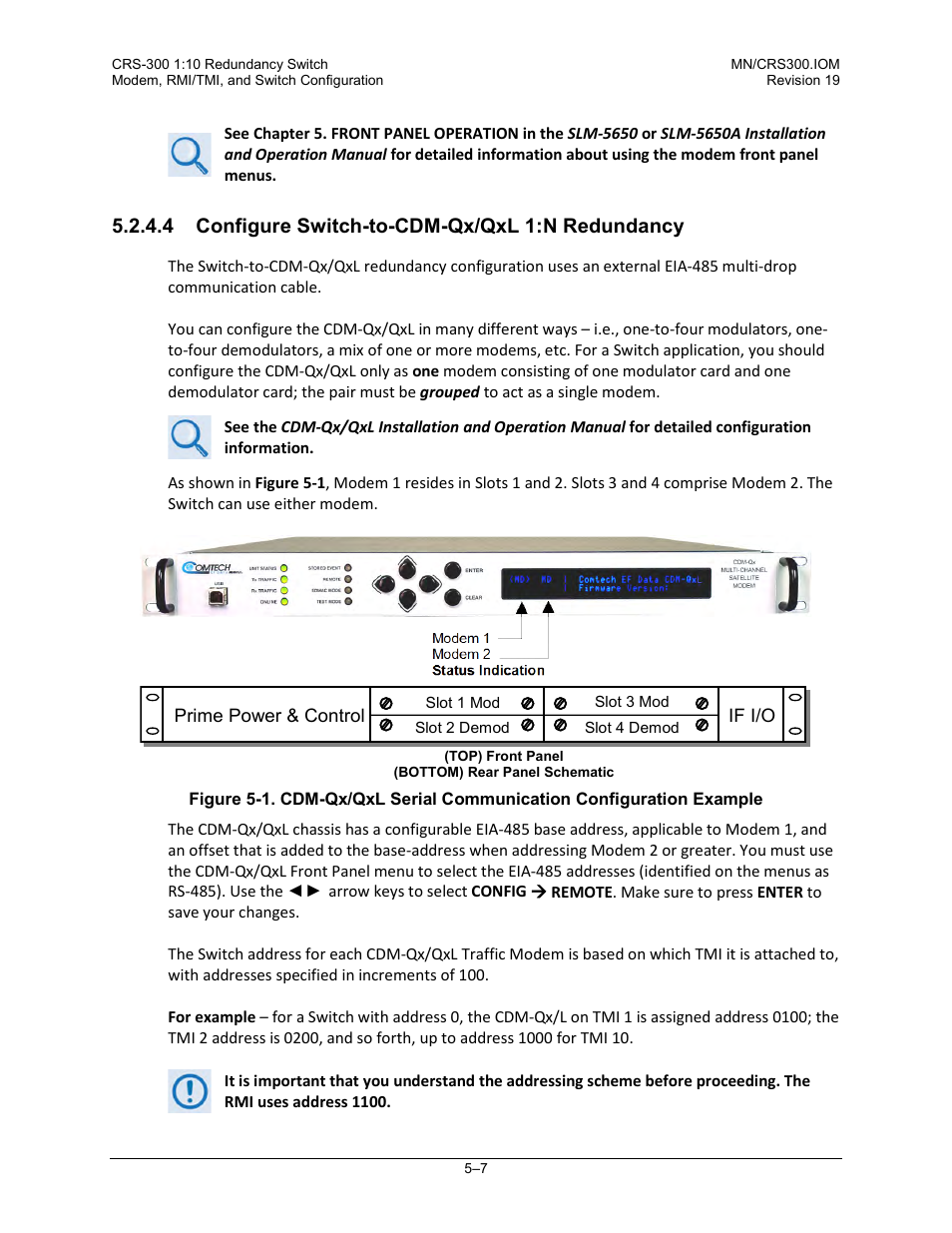 4 configure switch-to-cdm-qx/qxl 1:n redundancy | Comtech EF Data CRS-300 User Manual | Page 171 / 300