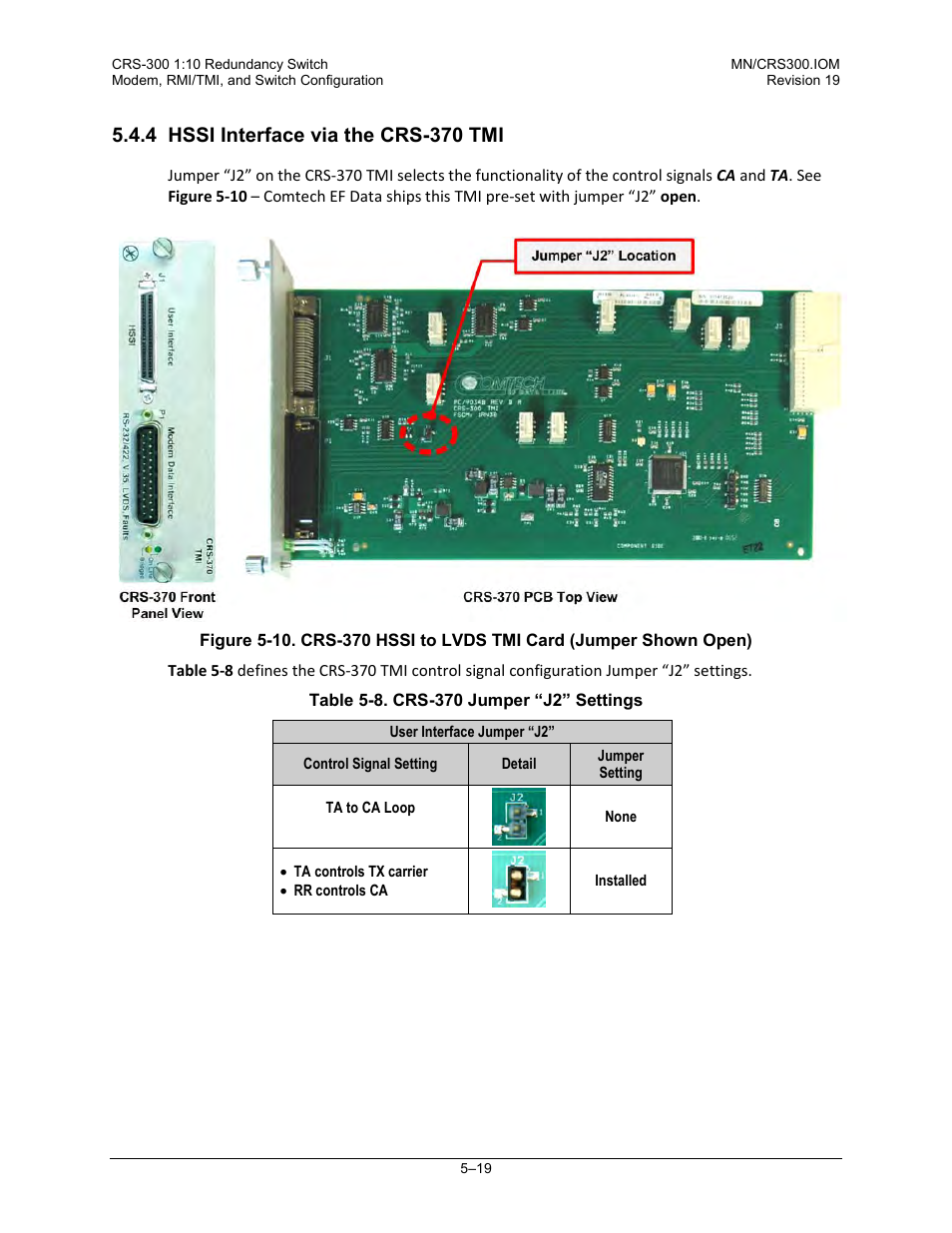 4 hssi interface via the crs-370 tmi | Comtech EF Data CRS-300 User Manual | Page 183 / 300