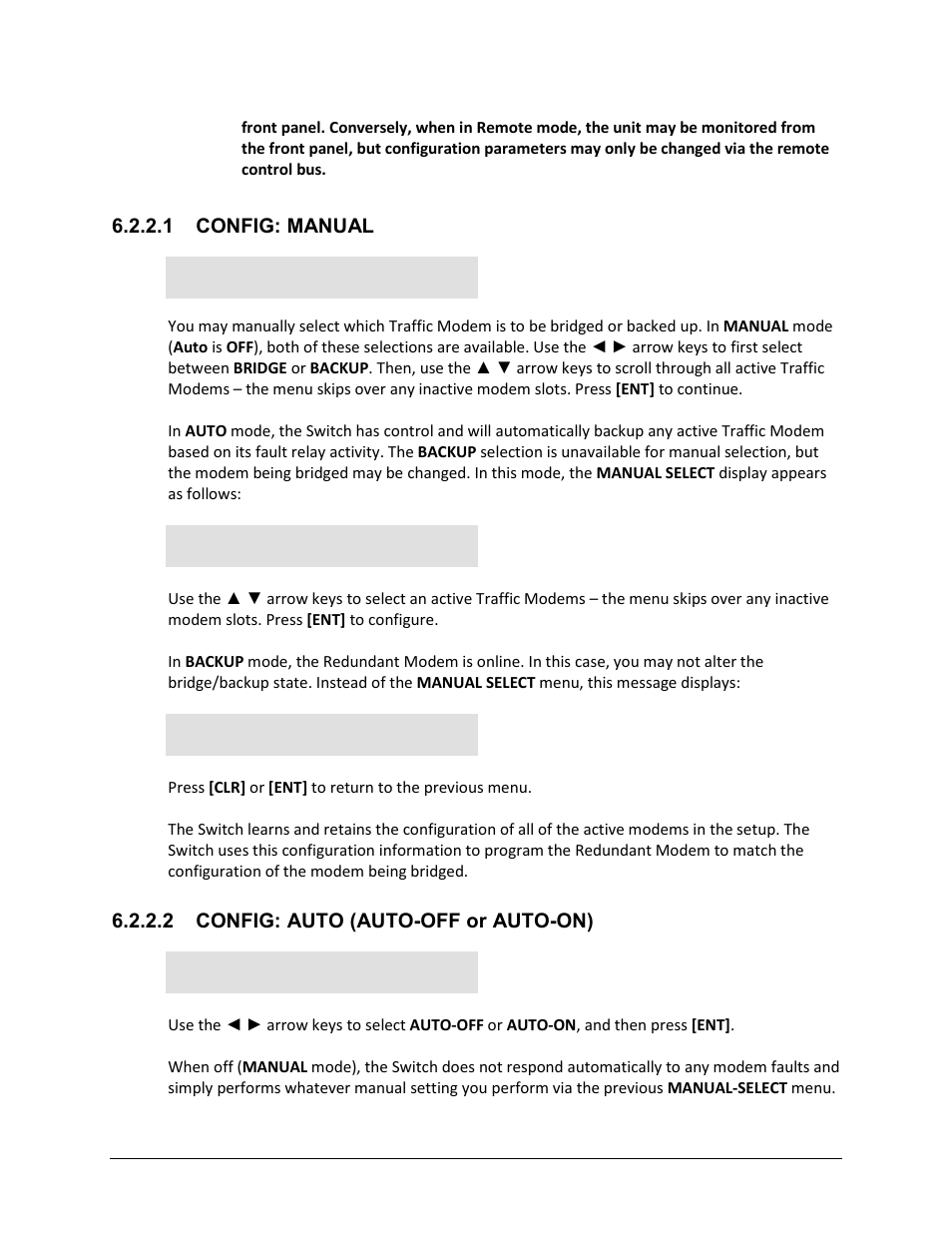 1 config: manual, 2 config: auto (auto-off or auto-on) | Comtech EF Data CRS-300 User Manual | Page 202 / 300