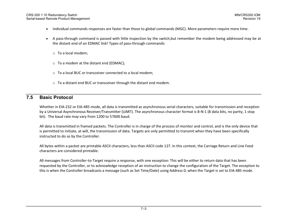 5 basic protocol | Comtech EF Data CRS-300 User Manual | Page 219 / 300