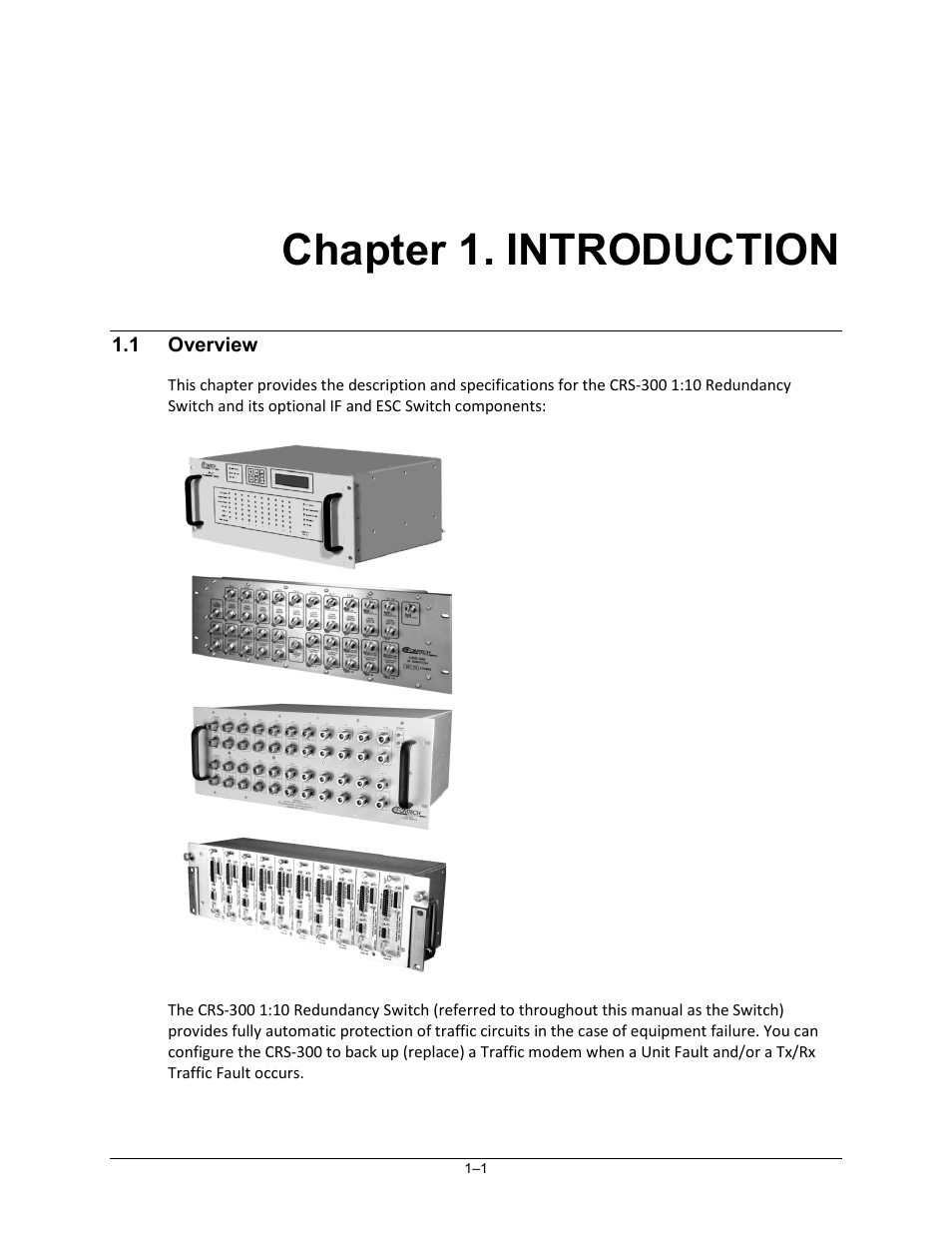 Chapter 1. introduction, 1 overview | Comtech EF Data CRS-300 User Manual | Page 27 / 300