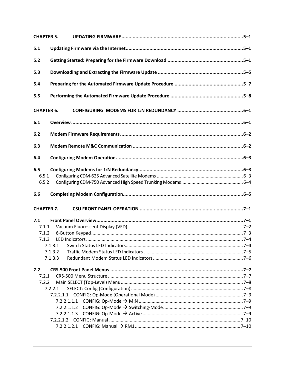 Comtech EF Data CRS-500 User Manual | Page 10 / 218