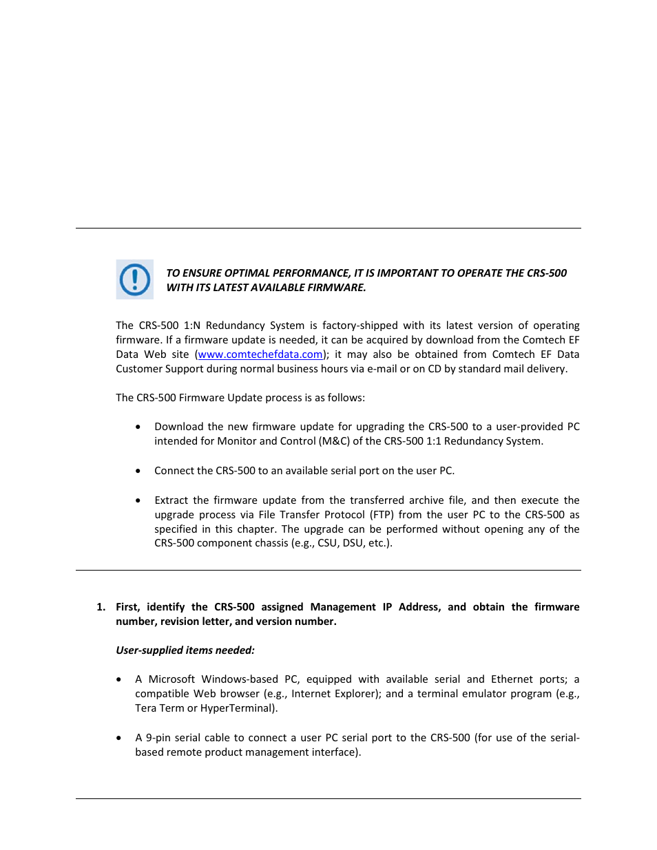 Chapter 5. updating firmware, 1 updating firmware via the internet | Comtech EF Data CRS-500 User Manual | Page 101 / 218