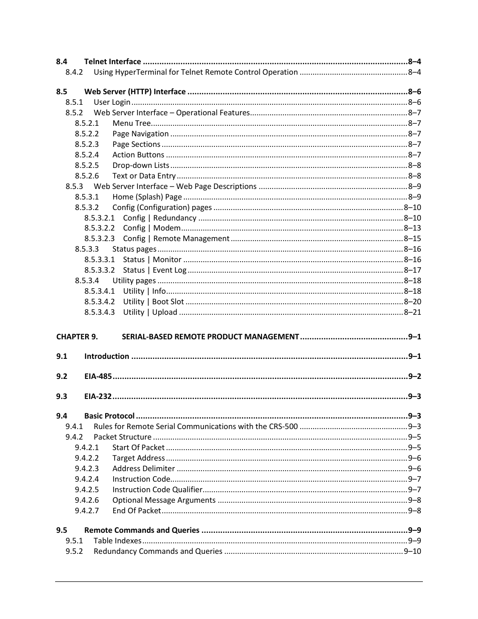 Comtech EF Data CRS-500 User Manual | Page 12 / 218