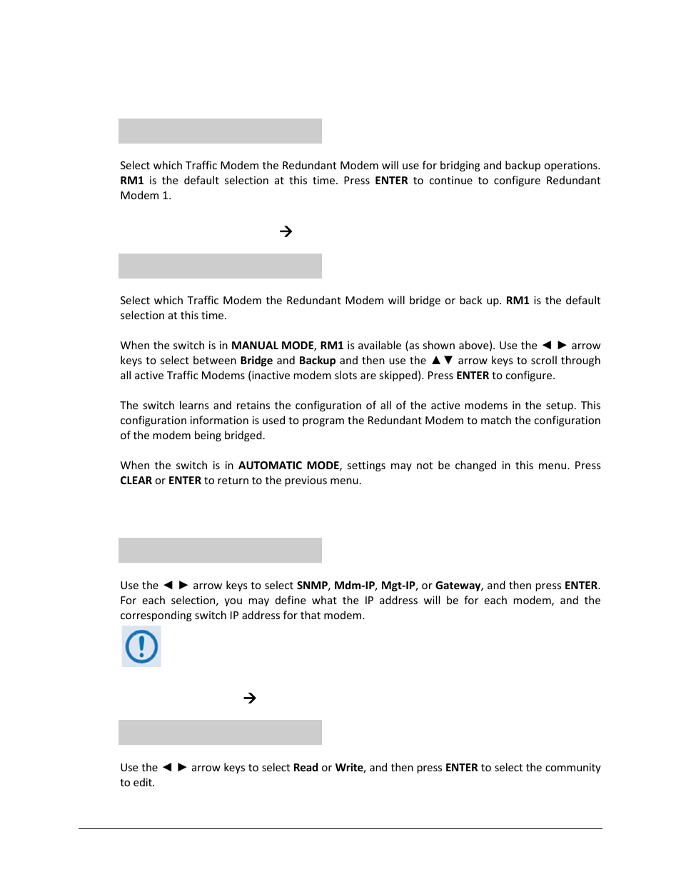 2 config: manual, 1 config: manual ( rm1, 3 config: ip | 1 config: ip ( snmp | Comtech EF Data CRS-500 User Manual | Page 126 / 218