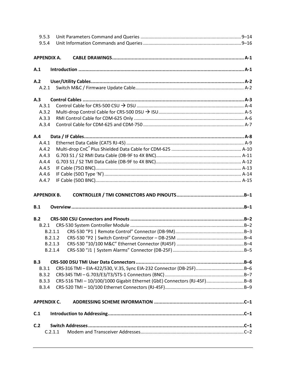 Comtech EF Data CRS-500 User Manual | Page 13 / 218