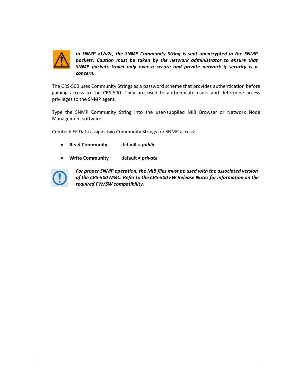 2 snmp community strings | Comtech EF Data CRS-500 User Manual | Page 141 / 218