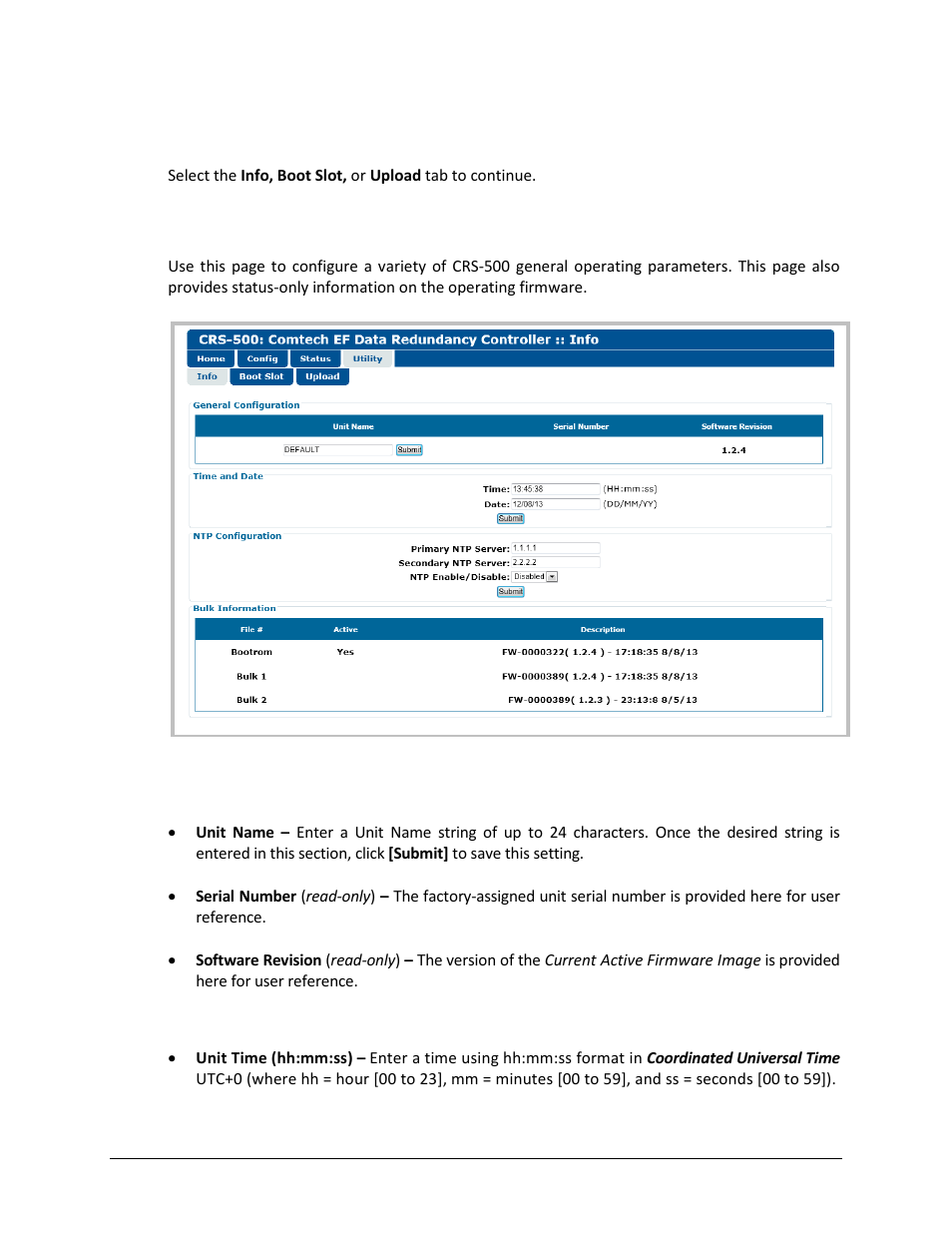 1 utility | info | Comtech EF Data CRS-500 User Manual | Page 156 / 218