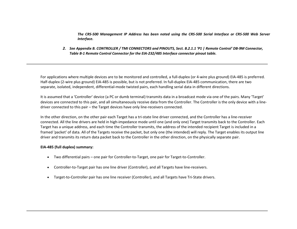 2 eia-485 | Comtech EF Data CRS-500 User Manual | Page 162 / 218