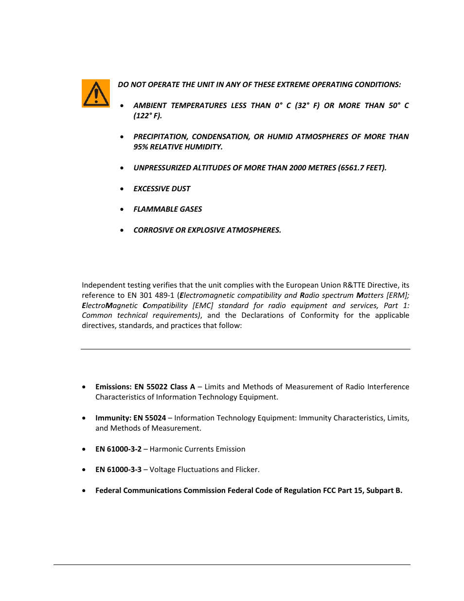 Operating environment | Comtech EF Data CRS-500 User Manual | Page 20 / 218