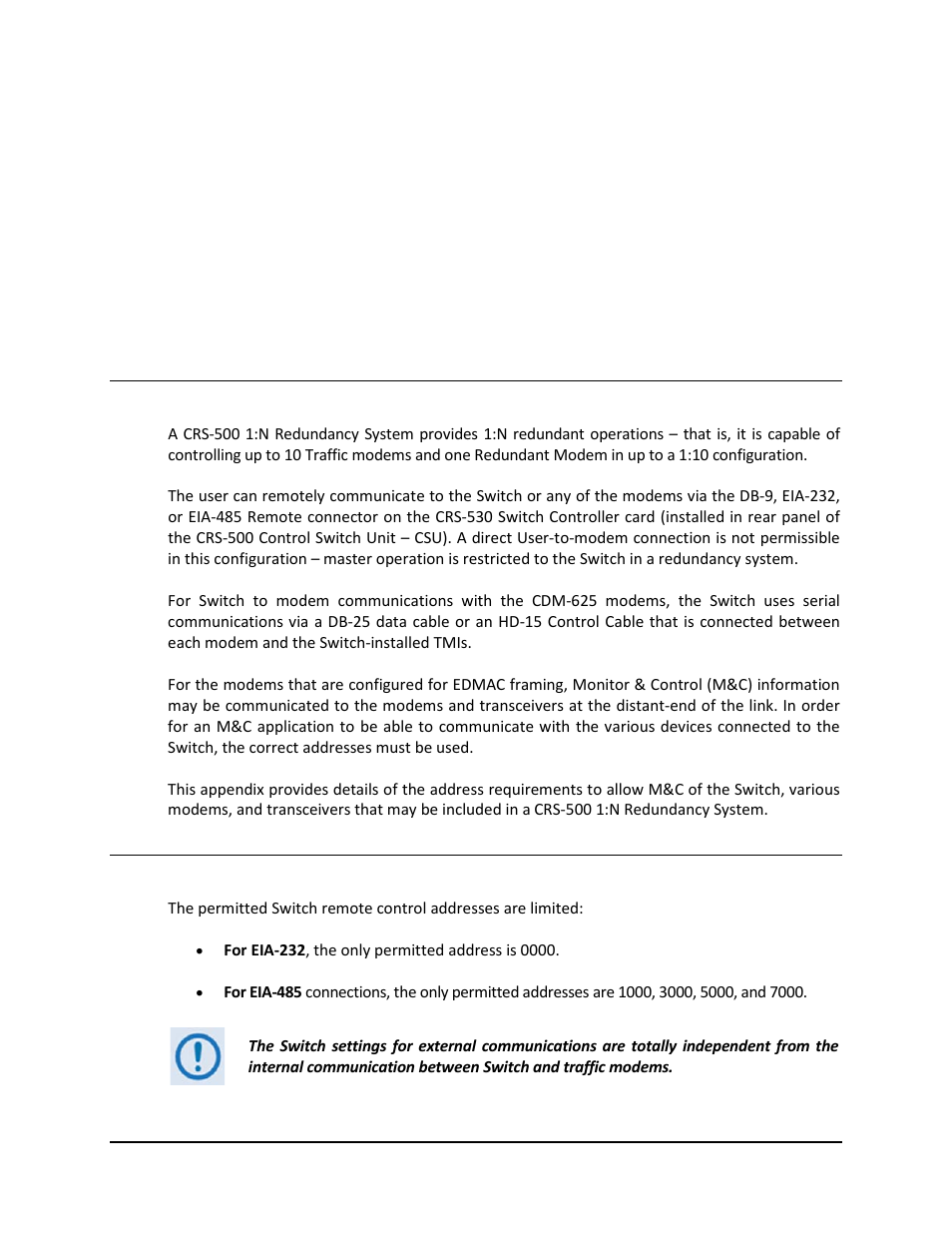Appendix c. addressing scheme information, C.1 introduction to addressing, C.2 switch addresses | Comtech EF Data CRS-500 User Manual | Page 209 / 218