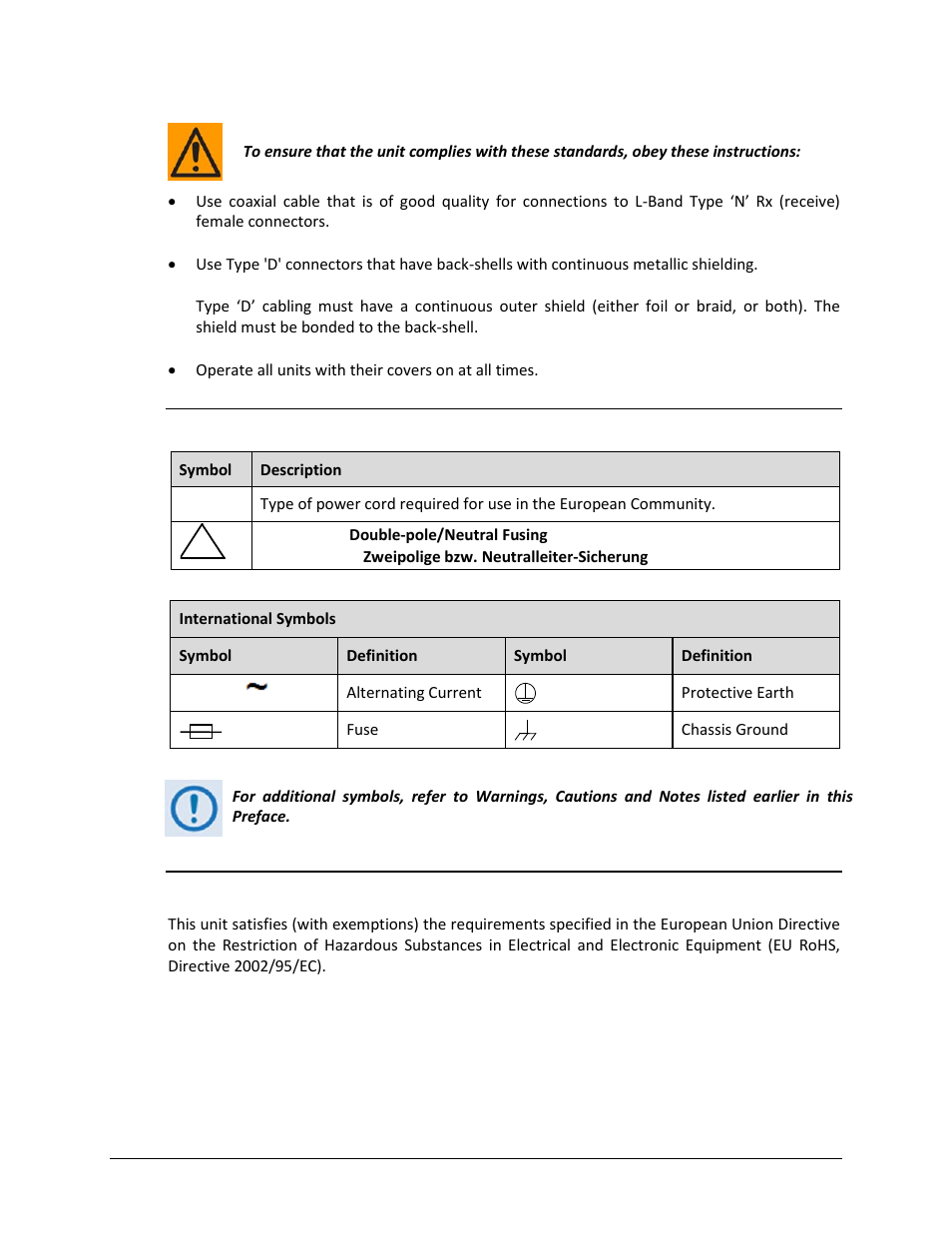 European union rohs directive (2002/95/ec) | Comtech EF Data CRS-500 User Manual | Page 21 / 218