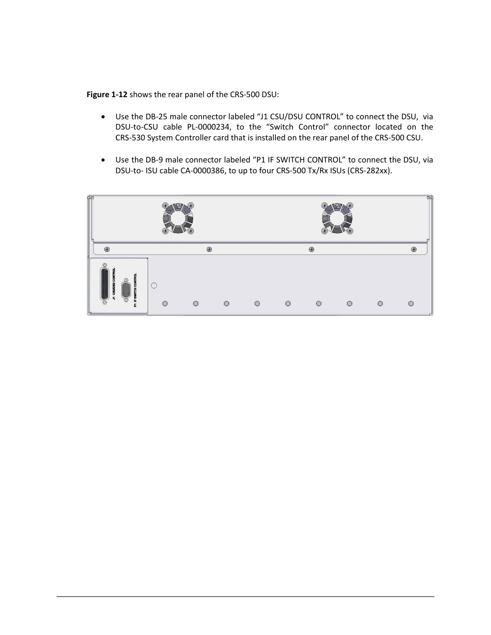 2 dsu rear panel | Comtech EF Data CRS-500 User Manual | Page 36 / 218