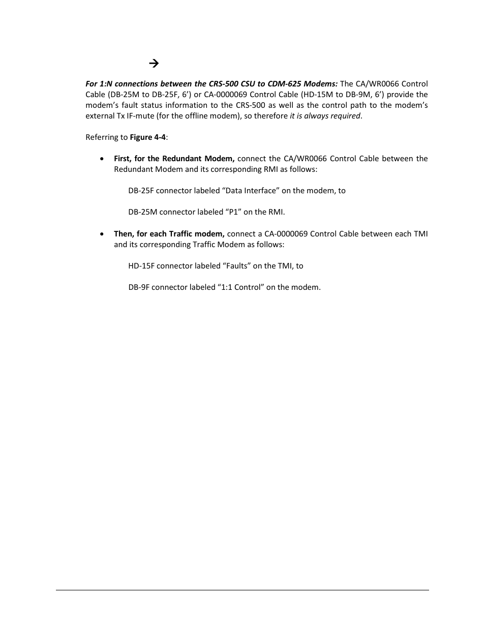 2 crs-500 ( cdm-625 control cable connections | Comtech EF Data CRS-500 User Manual | Page 67 / 218