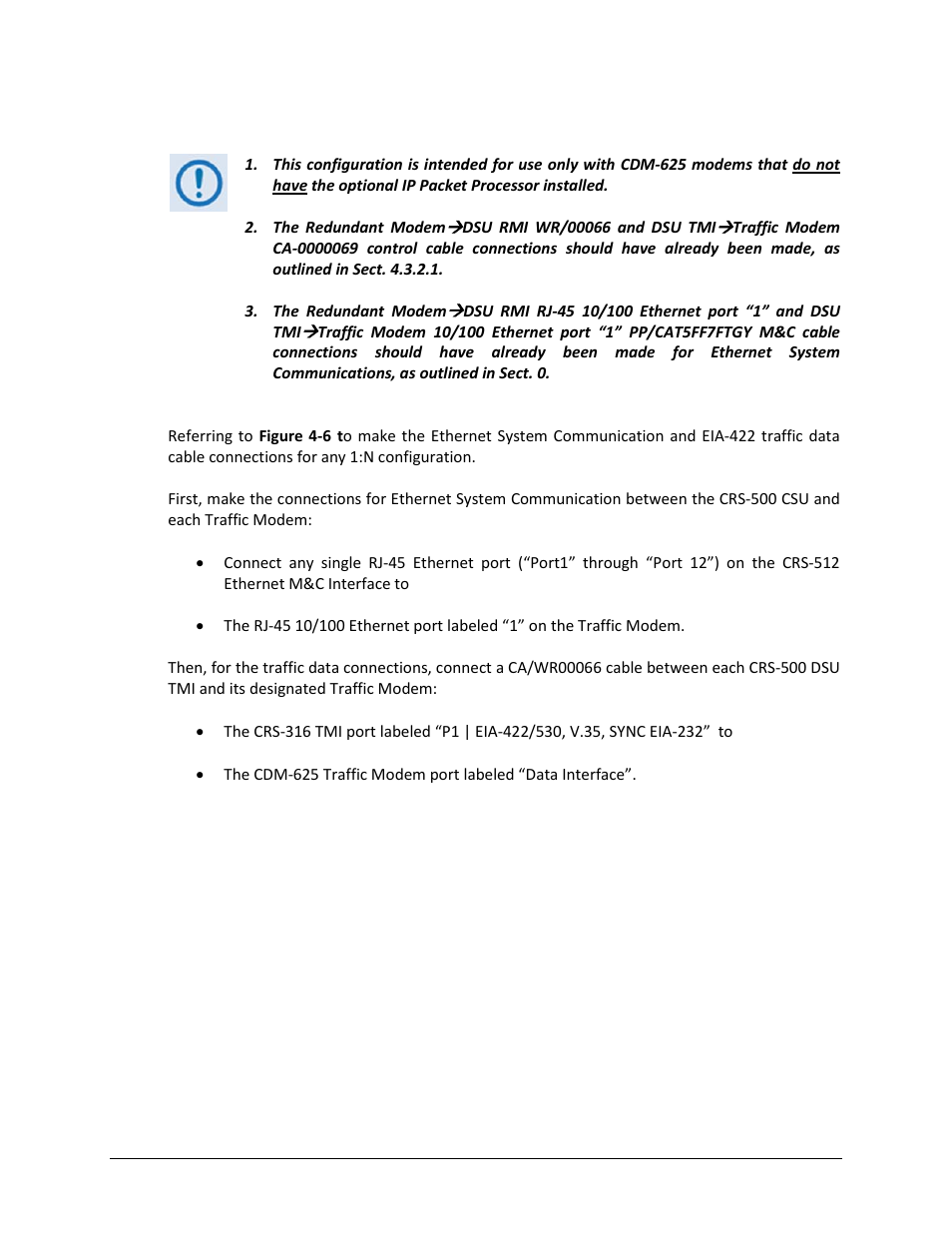 2 eia-422 traffic data cable connections | Comtech EF Data CRS-500 User Manual | Page 72 / 218