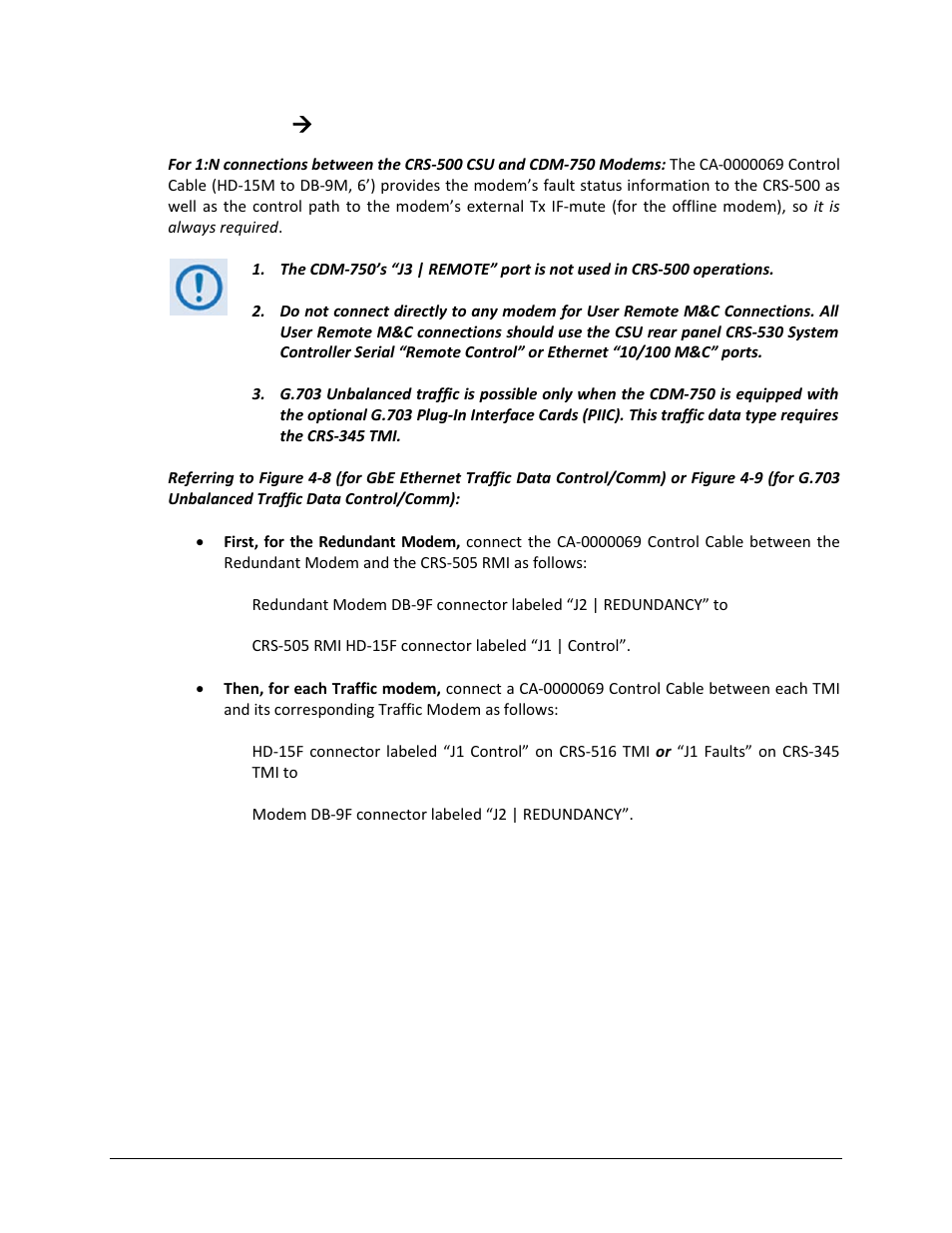 2 crs-500 ( cdm-750 control cable connections | Comtech EF Data CRS-500 User Manual | Page 78 / 218