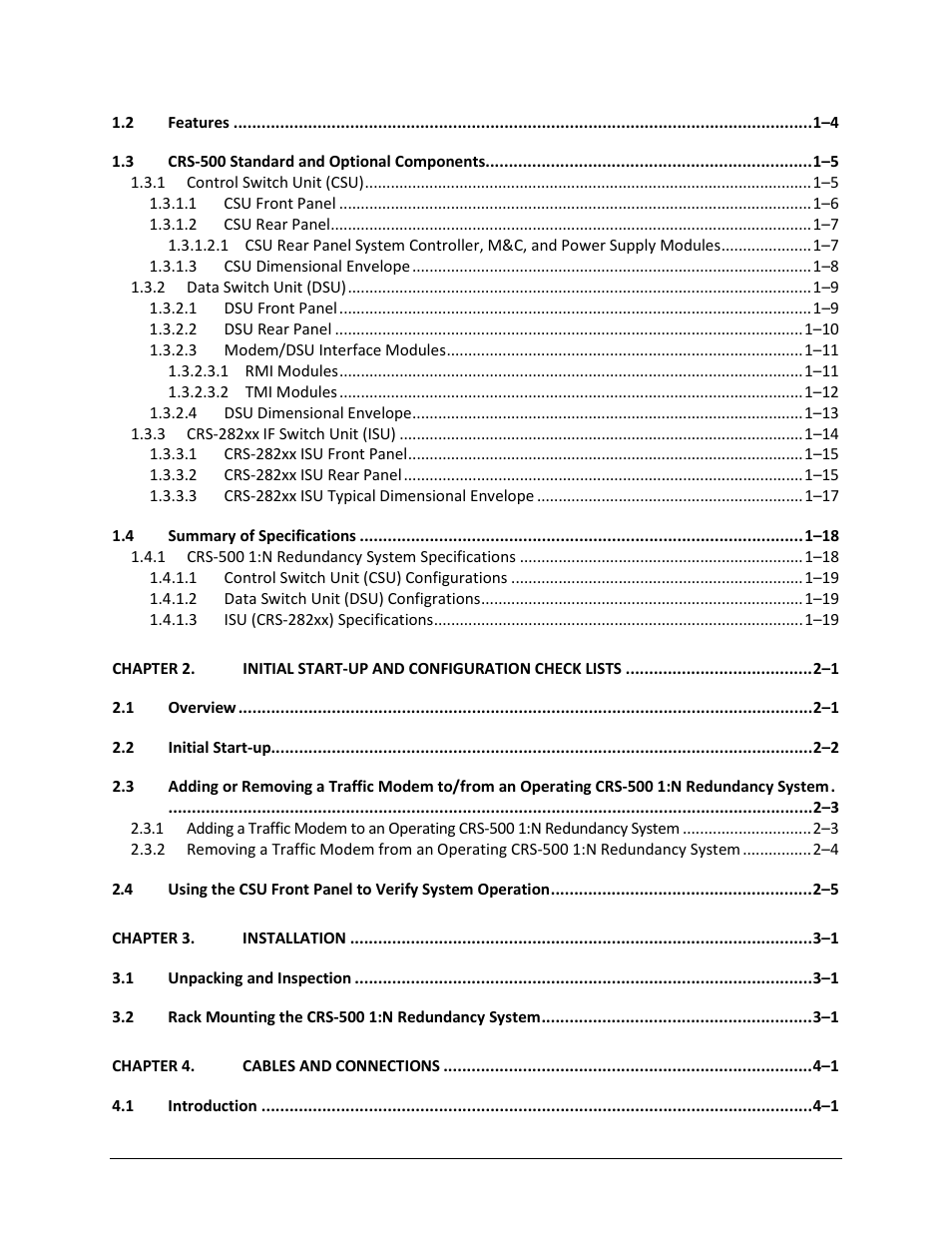 Comtech EF Data CRS-500 User Manual | Page 8 / 218