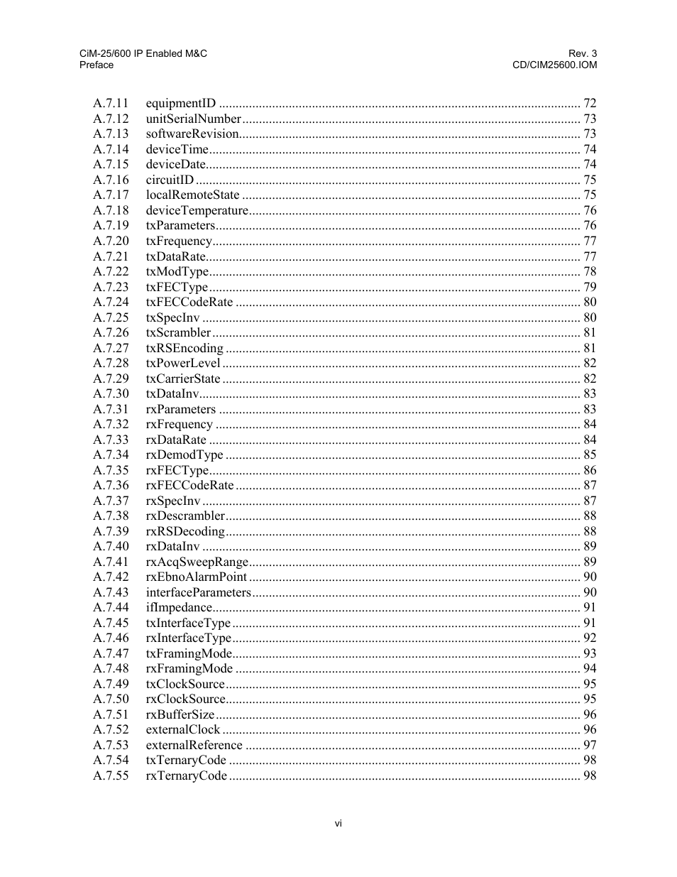 Comtech EF Data CiM-25/600 User Manual | Page 12 / 186