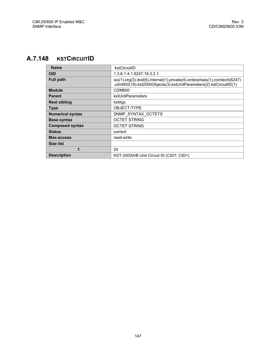 A.7.148 | Comtech EF Data CiM-25/600 User Manual | Page 167 / 186