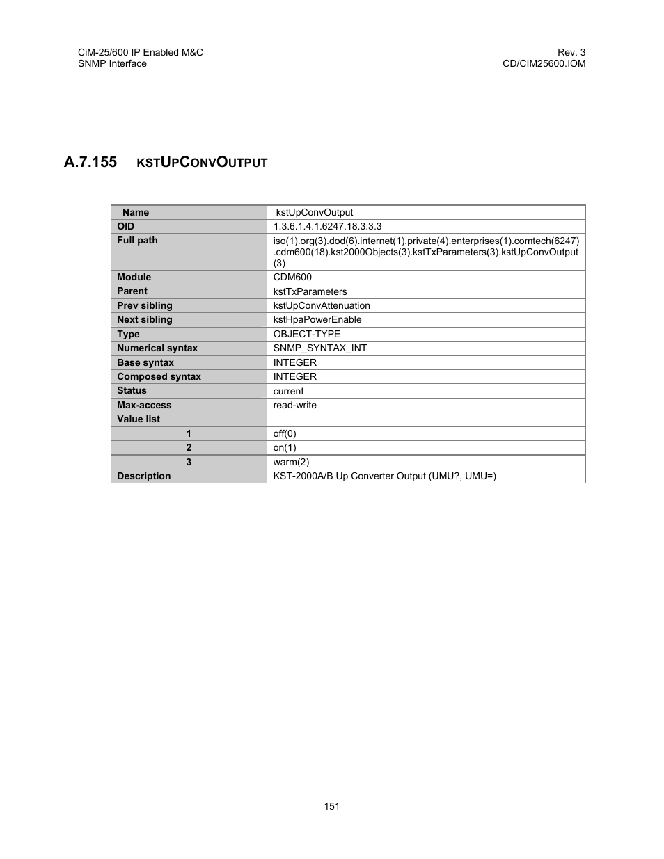A.7.155 | Comtech EF Data CiM-25/600 User Manual | Page 171 / 186