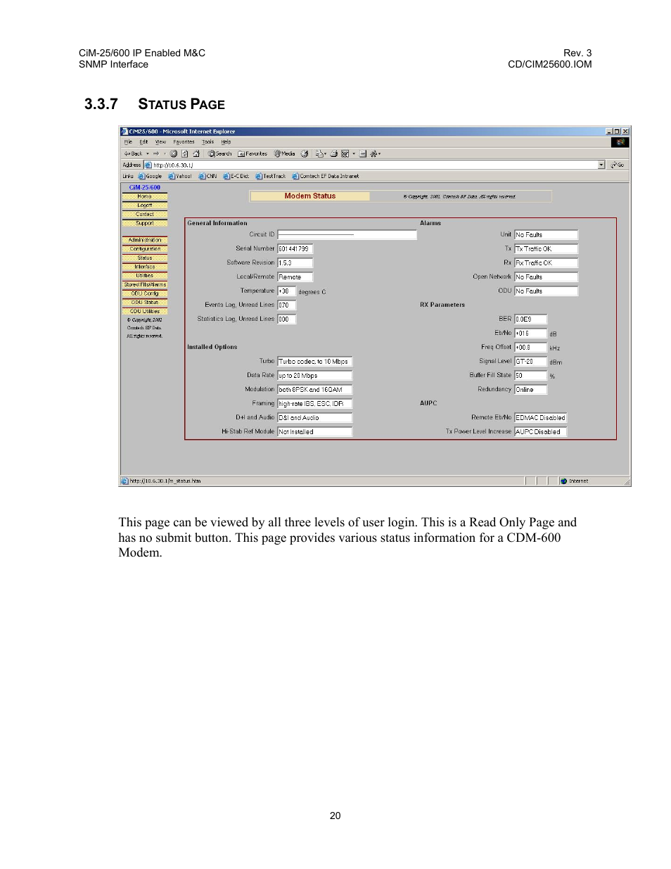 Comtech EF Data CiM-25/600 User Manual | Page 40 / 186