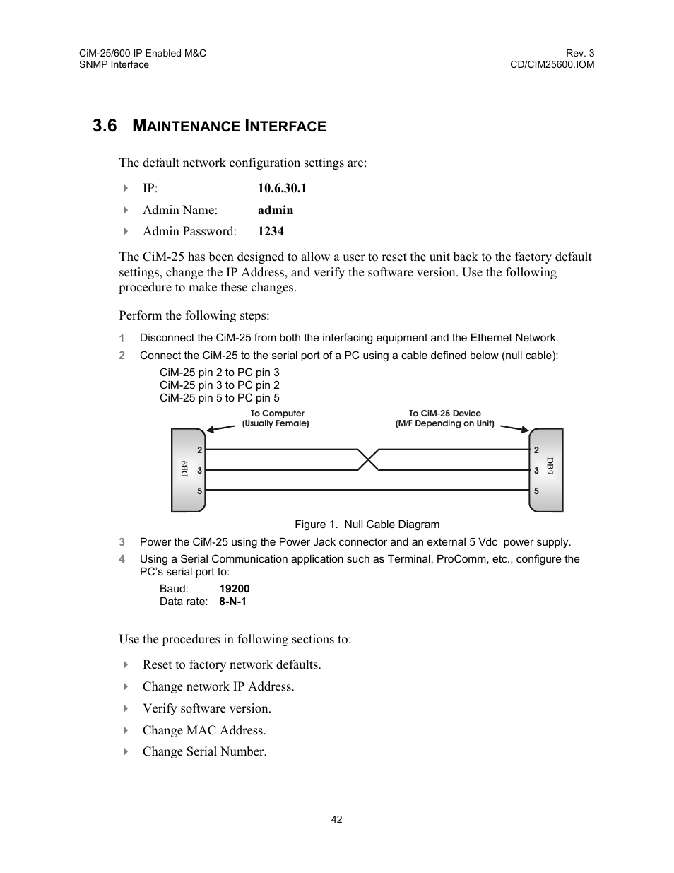 Aintenance, Nterface | Comtech EF Data CiM-25/600 User Manual | Page 62 / 186