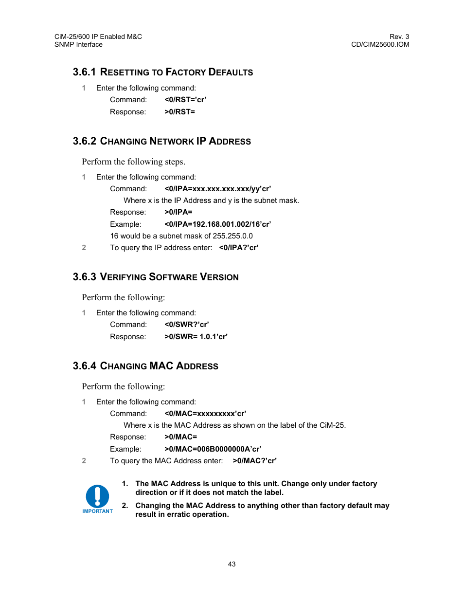 Ip a, Mac a | Comtech EF Data CiM-25/600 User Manual | Page 63 / 186