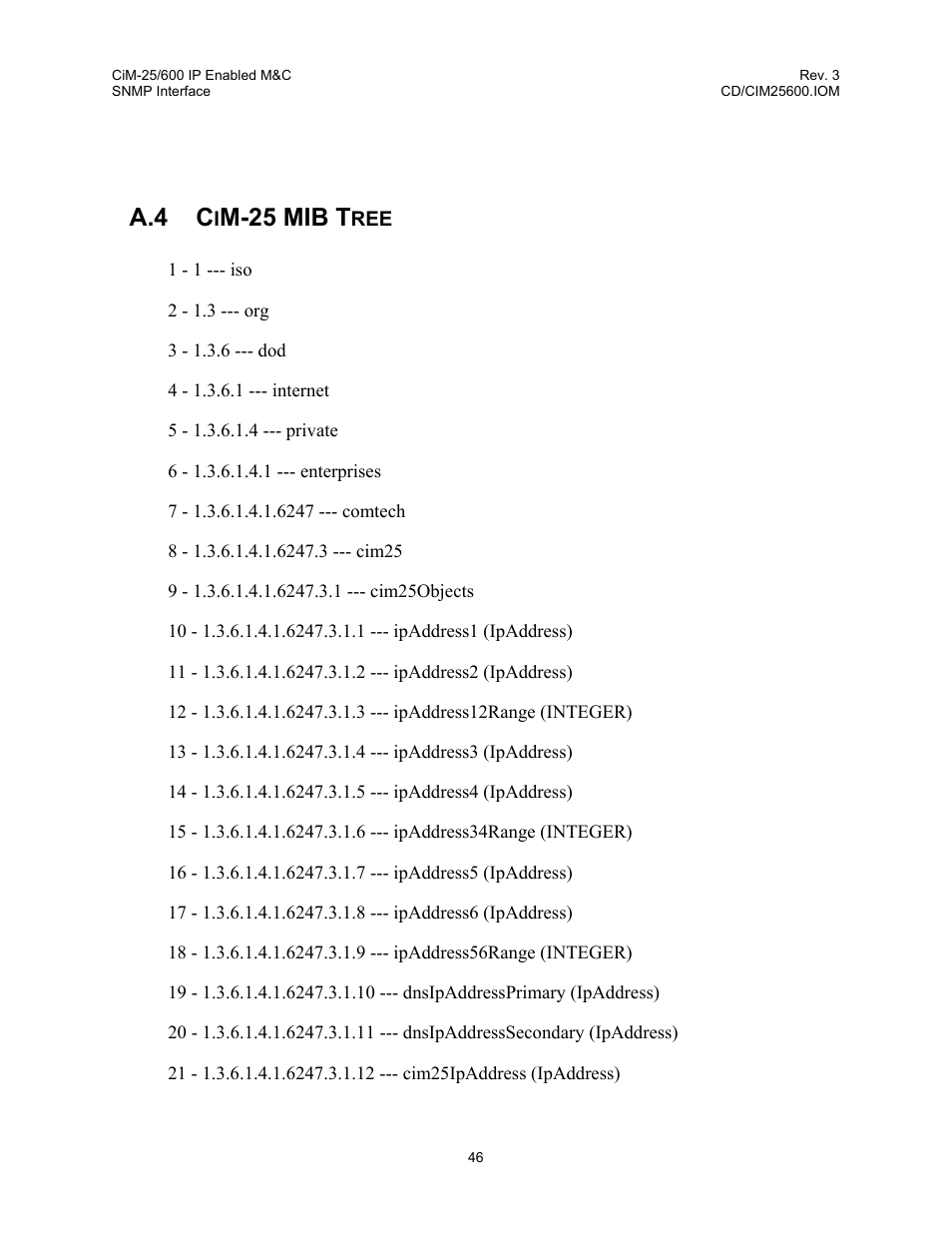 A.4 c, M-25 mib t | Comtech EF Data CiM-25/600 User Manual | Page 66 / 186