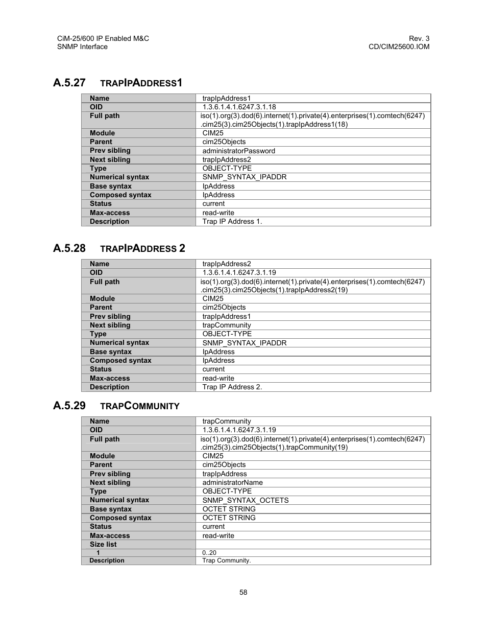 A.5.27, A.5.28, A.5.29 | Comtech EF Data CiM-25/600 User Manual | Page 78 / 186