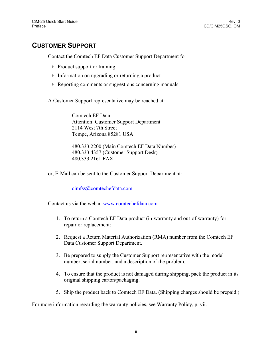 Comtech EF Data CiM-25 User Manual | Page 4 / 26