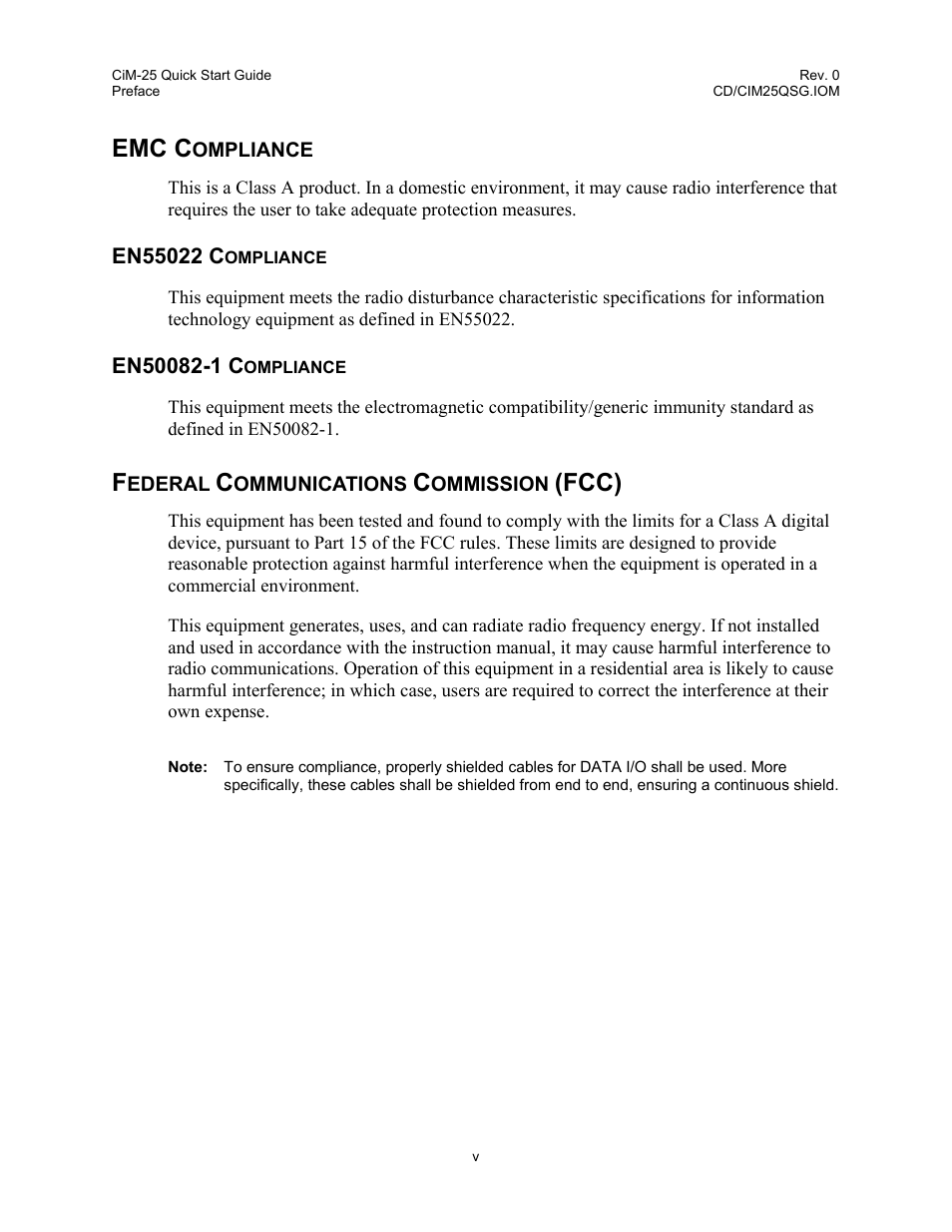 Emc c, Fcc) | Comtech EF Data CiM-25 User Manual | Page 7 / 26