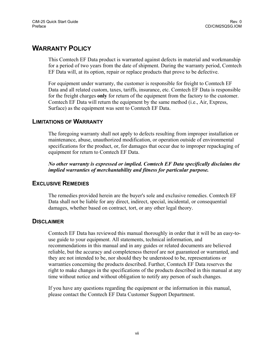 Comtech EF Data CiM-25 User Manual | Page 9 / 26