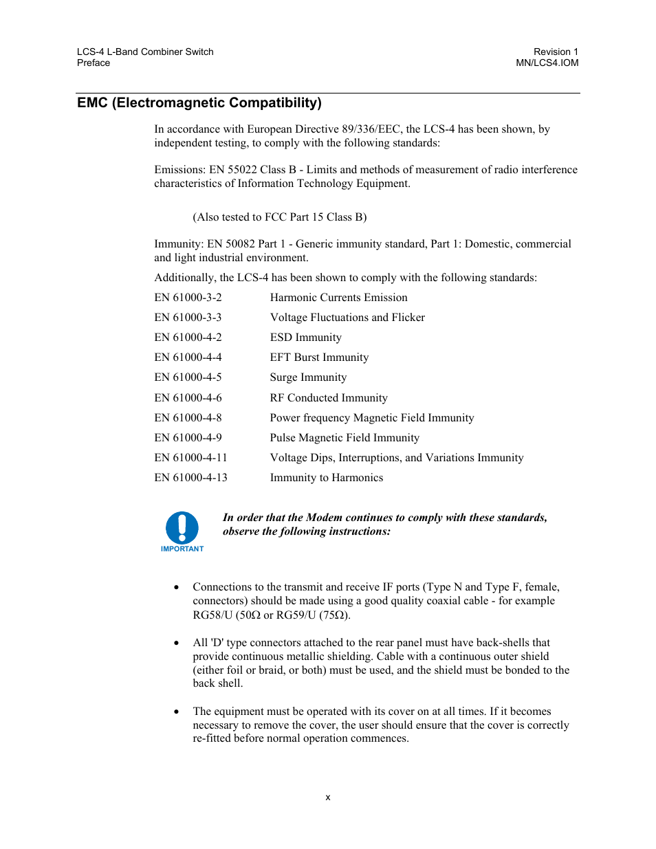 Comtech EF Data LCS-4 User Manual | Page 12 / 90