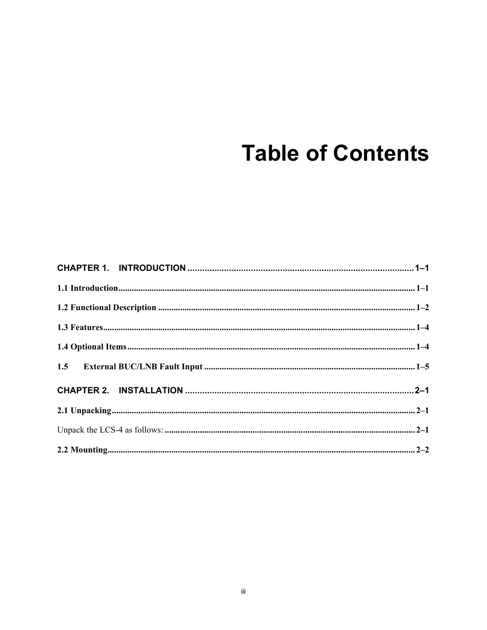 Comtech EF Data LCS-4 User Manual | Page 5 / 90