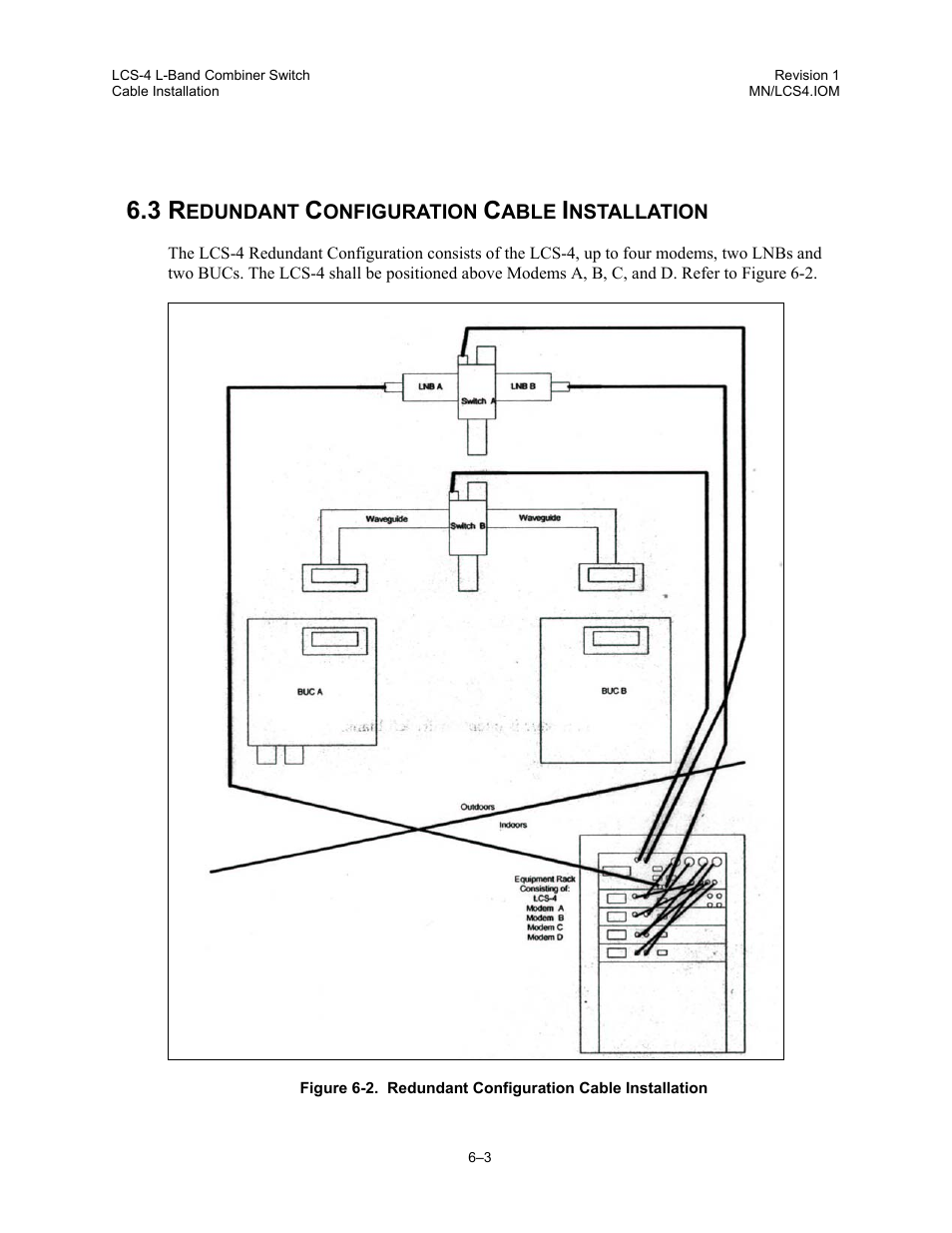 Redundant configuration cable installation | Comtech EF Data LCS-4 User Manual | Page 55 / 90