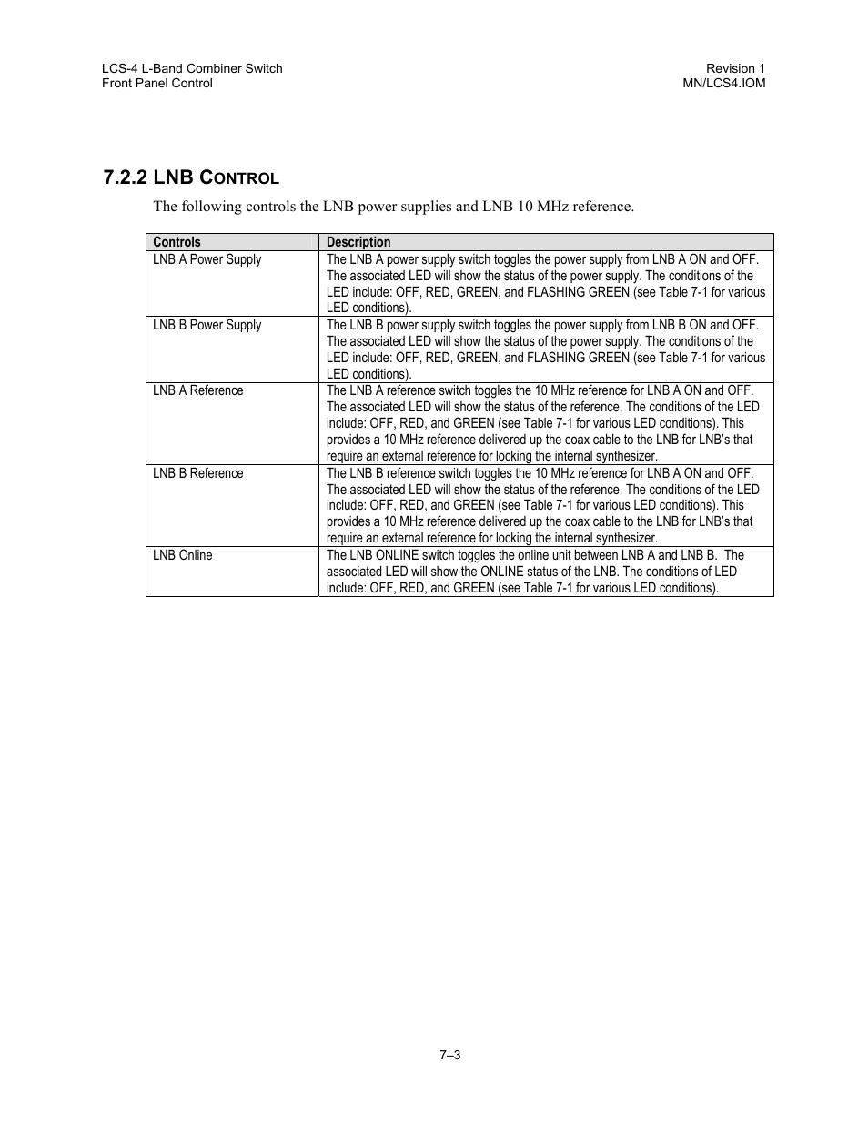 Lnb control, 2 lnb c | Comtech EF Data LCS-4 User Manual | Page 59 / 90