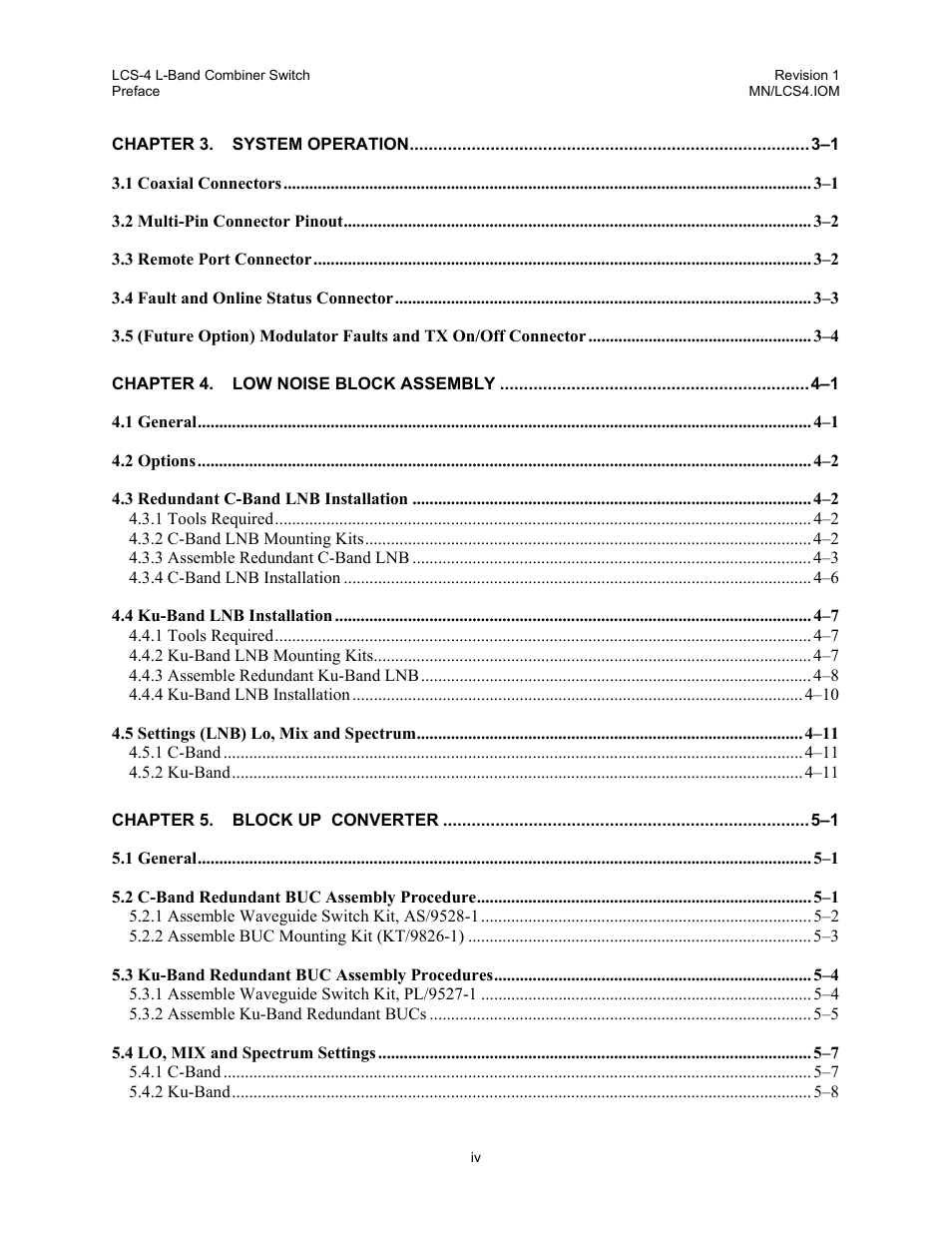 Comtech EF Data LCS-4 User Manual | Page 6 / 90