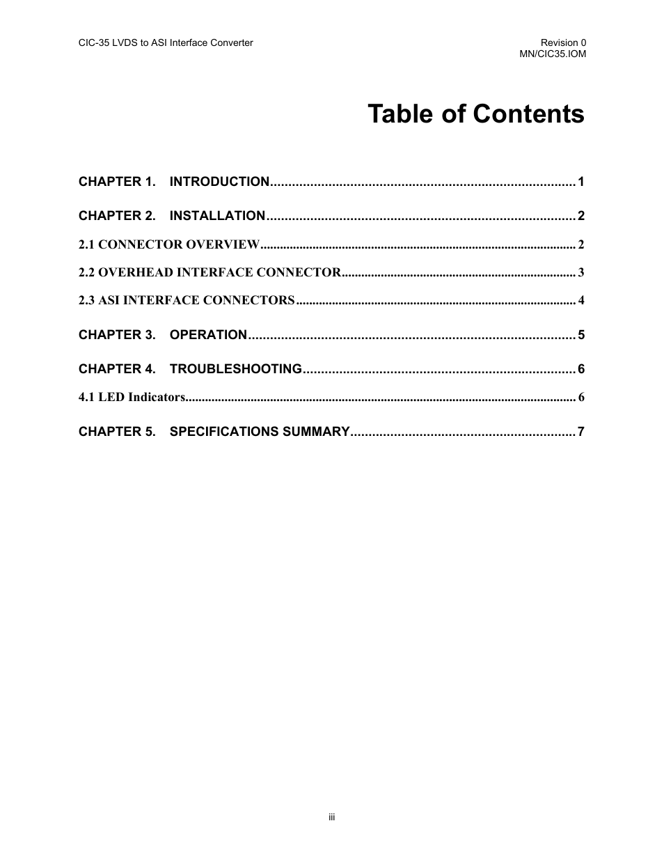 Comtech EF Data CIC-35 LVDS to ASI User Manual | Page 5 / 18