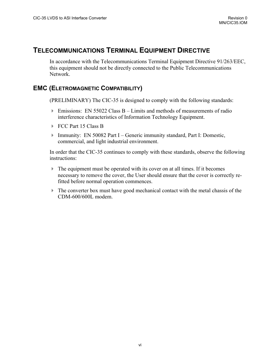 Comtech EF Data CIC-35 LVDS to ASI User Manual | Page 8 / 18