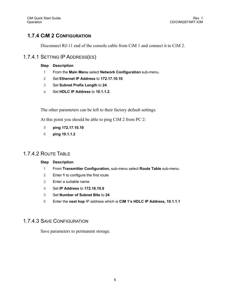 Cim 2 configuration, 4 cim 2 configuration, M 2 c | Ip a | Comtech EF Data CiM Quick-Start Guide User Manual | Page 16 / 26