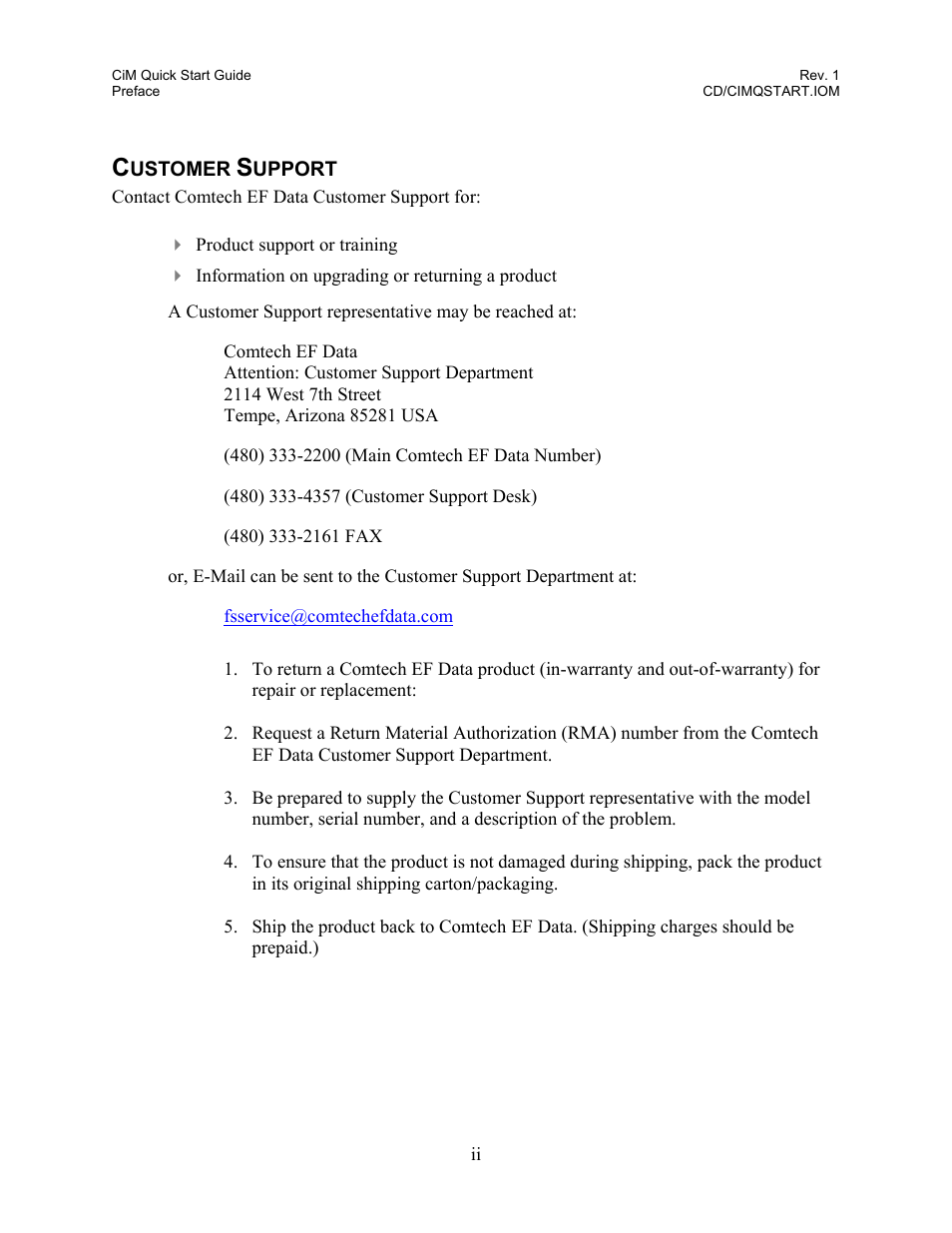 Comtech EF Data CiM Quick-Start Guide User Manual | Page 4 / 26