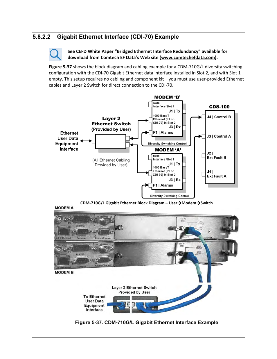 2 gigabit ethernet interface (cdi-70) example | Comtech EF Data CDS-100 User Manual | Page 100 / 138