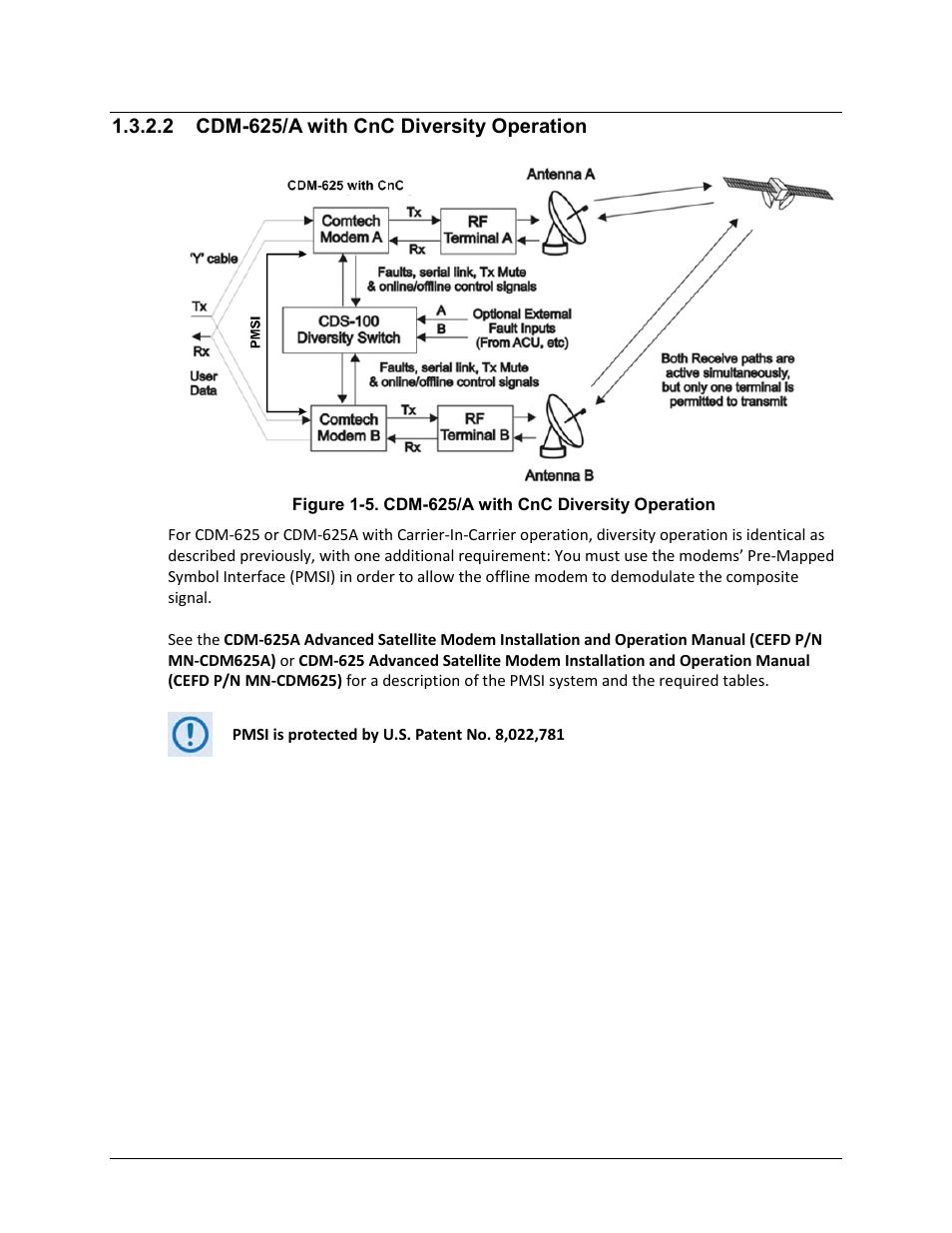 2 cdm-625/a with cnc diversity operation | Comtech EF Data CDS-100 User Manual | Page 28 / 138