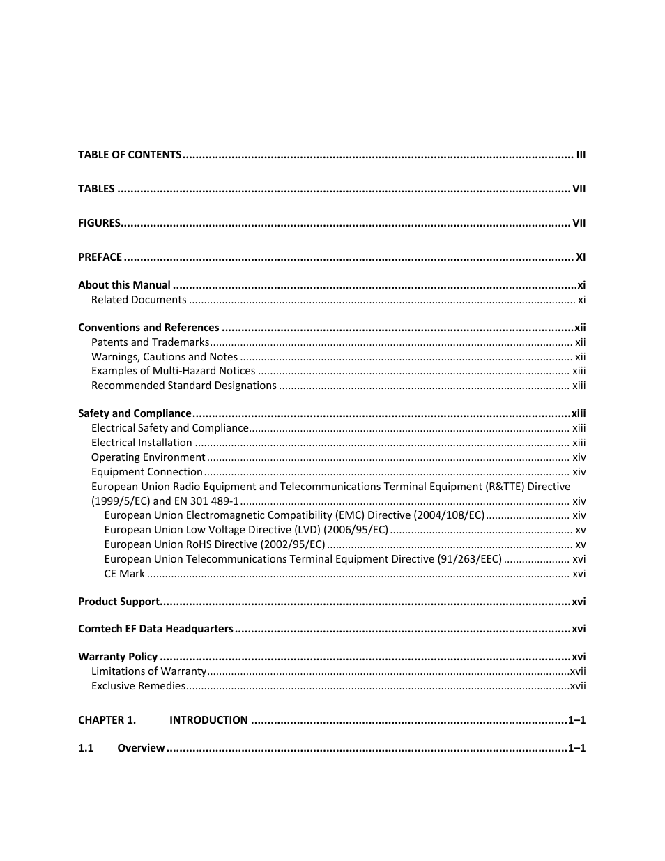 Comtech EF Data CDS-100 User Manual | Page 5 / 138