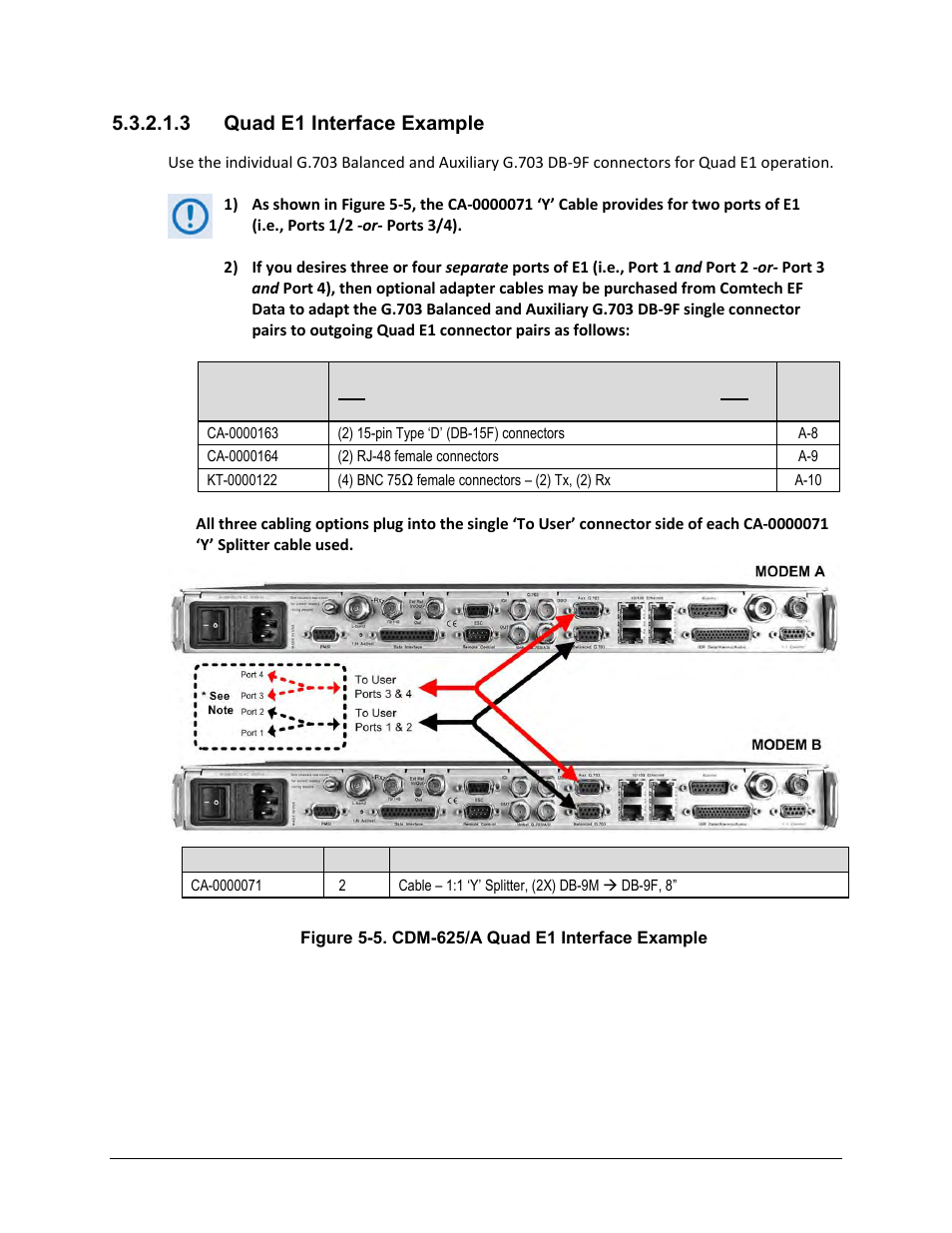 3 quad e1 interface example | Comtech EF Data CDS-100 User Manual | Page 65 / 138