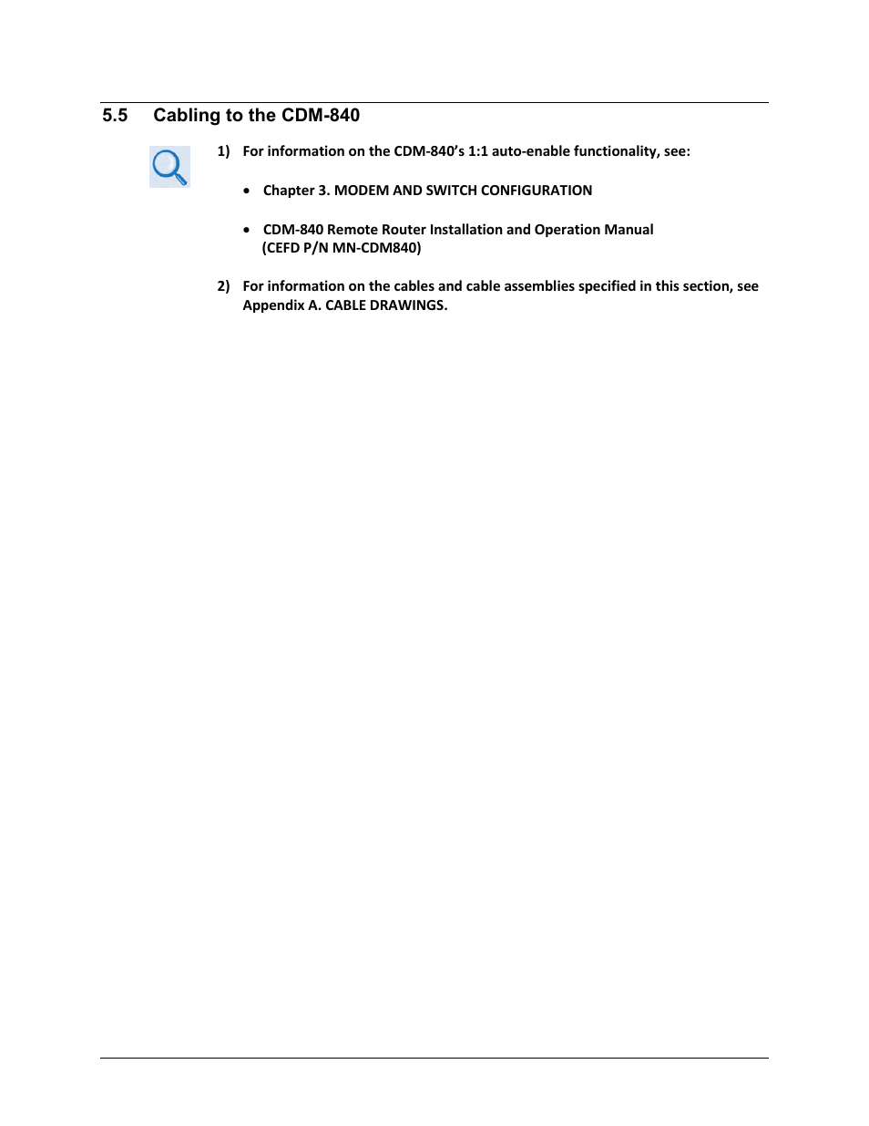 5 cabling to the cdm-840 | Comtech EF Data CDS-100 User Manual | Page 79 / 138