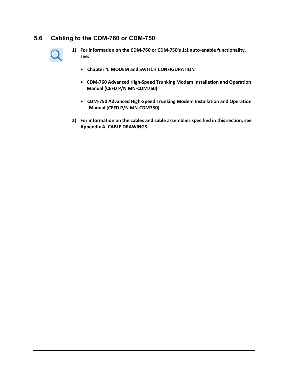 6 cabling to the cdm-760 or cdm-750 | Comtech EF Data CDS-100 User Manual | Page 83 / 138