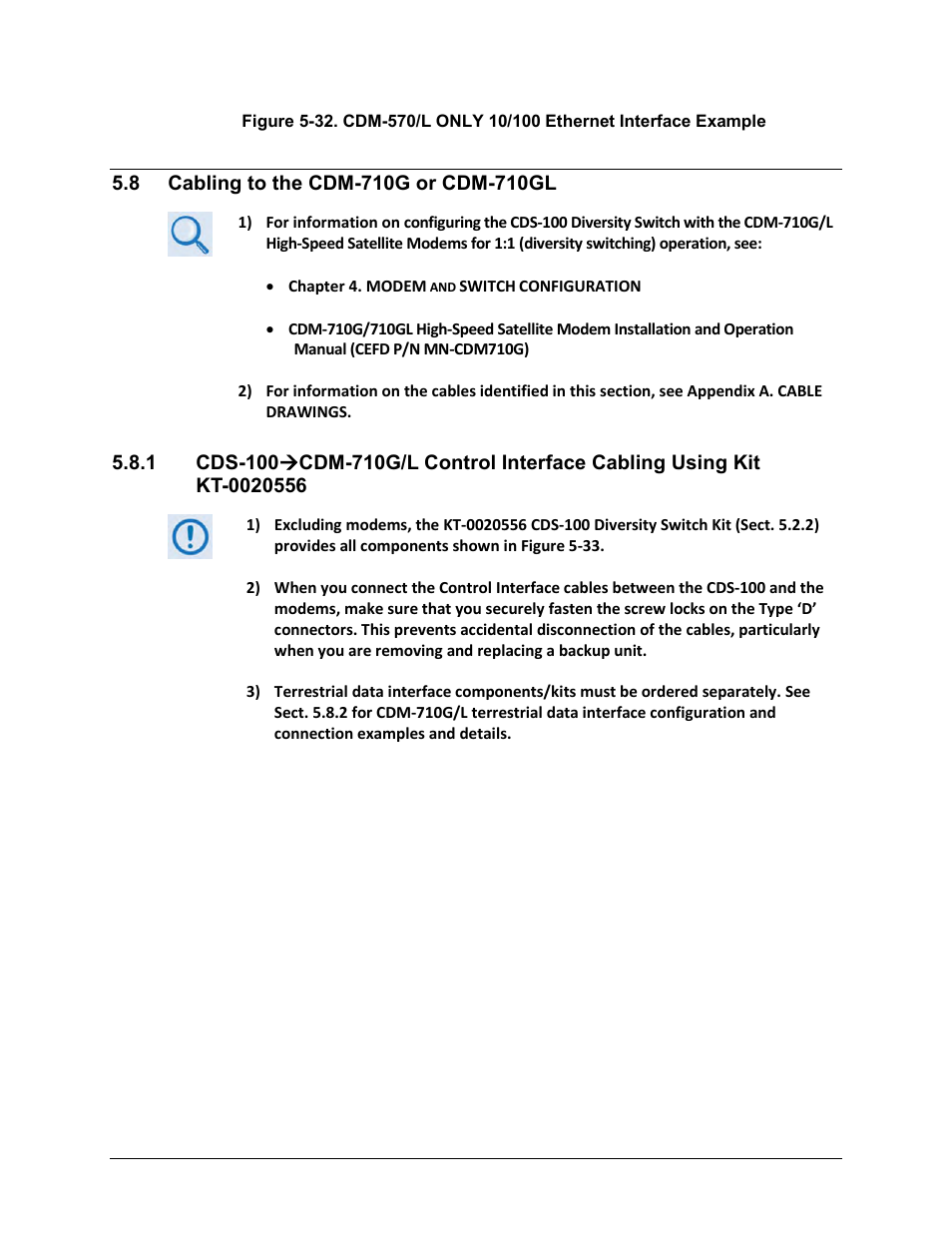 8 cabling to the cdm-710g or cdm-710gl | Comtech EF Data CDS-100 User Manual | Page 95 / 138